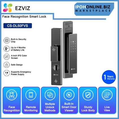 EZVIZ DL50FVS Face Recognition Smart Lock Keyless Doorlock Dual-Lens 3D Structured Light Door Lock (INSTALLATION SERVICE INCLUDED)